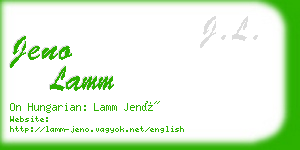 jeno lamm business card